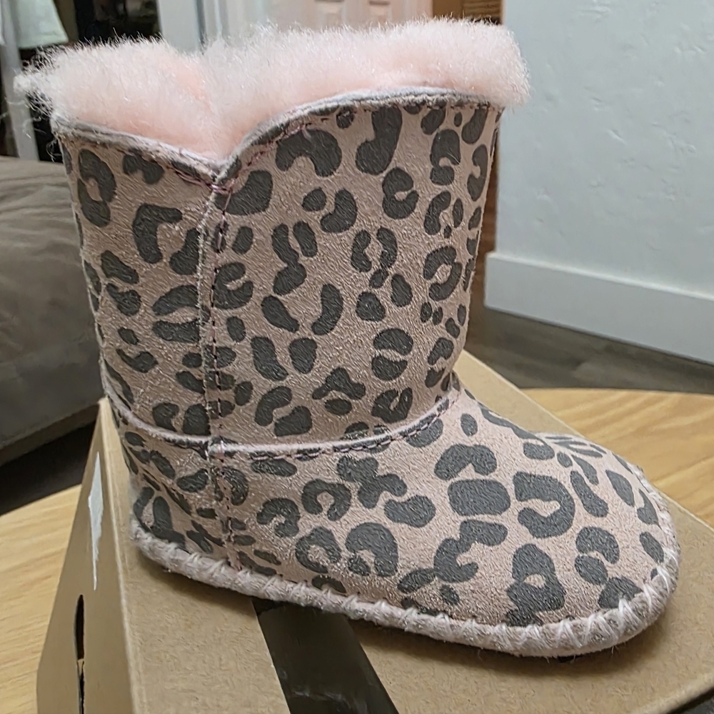 UGGS Cassie Leopard Boots with Pink Highlights